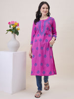 Load image into Gallery viewer, Mauvish Pink Cotton Kurta for Women with Pockets