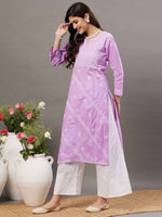 Load image into Gallery viewer, mauve cotton chikankari kurta with front yoke