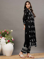 Load image into Gallery viewer, Black mul kurta with chikankari