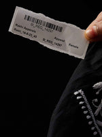 Load image into Gallery viewer, Black cotton chikankari kaftan with buttons