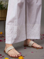 Load image into Gallery viewer, White Cotton Chikankari Palazzo