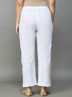 Load image into Gallery viewer, white cotton pants with chikankari