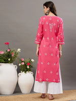 Load image into Gallery viewer, Pink mul cotton kurta with chikankari - Rakhi Apparels