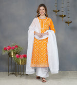 Load image into Gallery viewer, Turmeric yellow kurta with all over zaal chikankari
