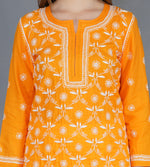 Load image into Gallery viewer, Turmeric yellow kurta with all over zaal chikankari