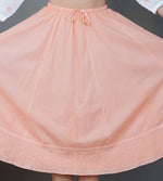 Load image into Gallery viewer, peach cotton lined skirt with chikankari