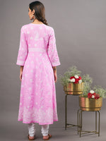 Load image into Gallery viewer, Baby pink cotton anarkali