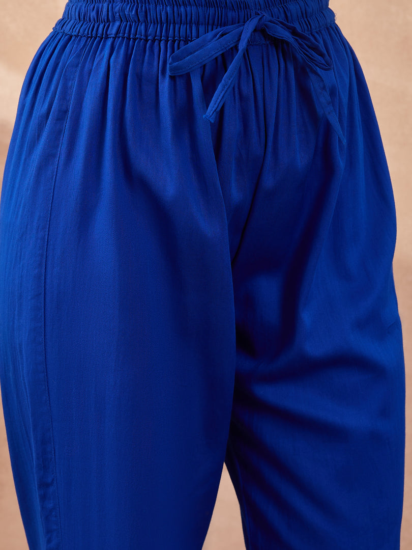 Vrindavan – Blue Handcrafted Chikankari Cotton Sateen Kurta Set
