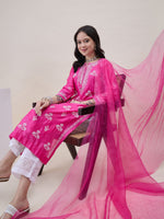 Load image into Gallery viewer, Pink Chanderi Kurta Set with Chikankari &amp; Mukaish Work