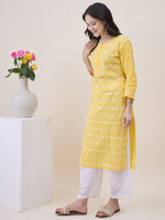 Load image into Gallery viewer, Yellow Chikankari Embroidered Kurta