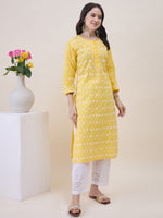 Load image into Gallery viewer, Yellow Chikankari Embroidered Kurta