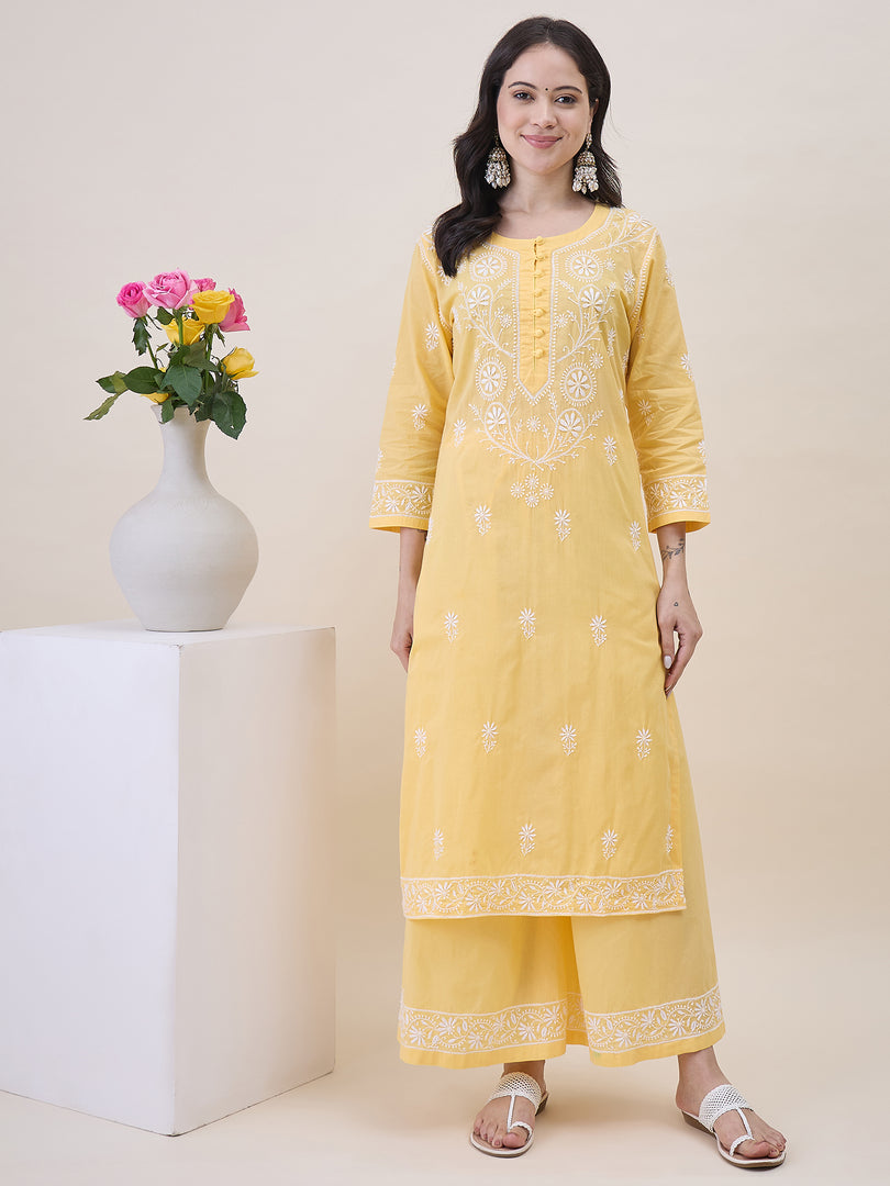 Yellow Chikankari Kurta Set for Your Next Occasion