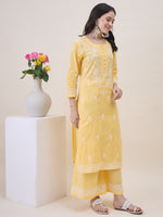 Load image into Gallery viewer, Yellow Chikankari Kurta Set for Your Next Occasion
