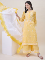 Load image into Gallery viewer, Yellow Chikankari Kurta Set for Your Next Occasion
