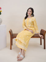 Load image into Gallery viewer, Yellow Chikankari Kurta Set for Your Next Occasion