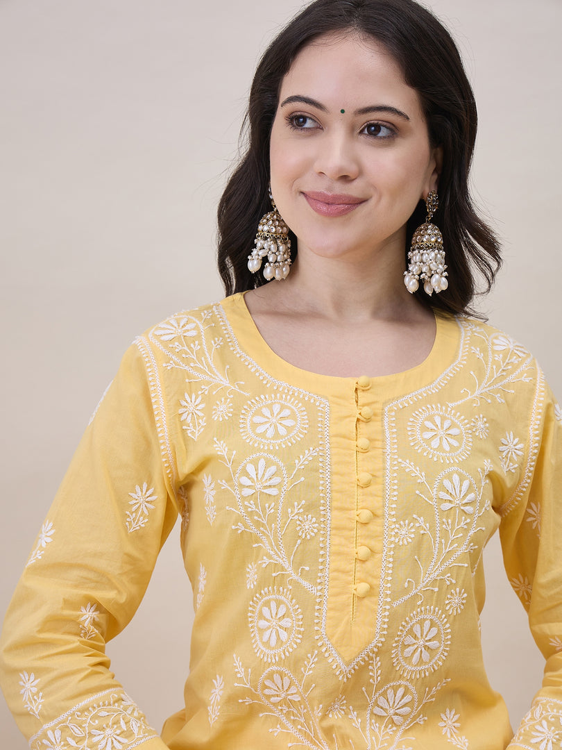 Yellow Chikankari Kurta Set for Your Next Occasion