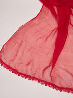 Load image into Gallery viewer, Red chikankari cotton kurta with yoke and front ties