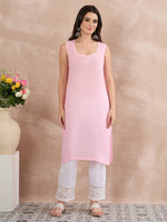 Load image into Gallery viewer, Light Pink Cotton Kota Chikankari Kurta