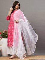Load image into Gallery viewer, Pink mul cotton kurta with chikankari - Rakhi Apparels
