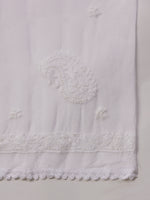 Load image into Gallery viewer, white chiffon dupatta with chikankari - Rakhi Apparels
