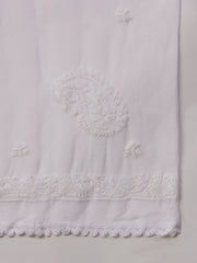 white chiffon dupatta with chikankari - Rakhi Apparels