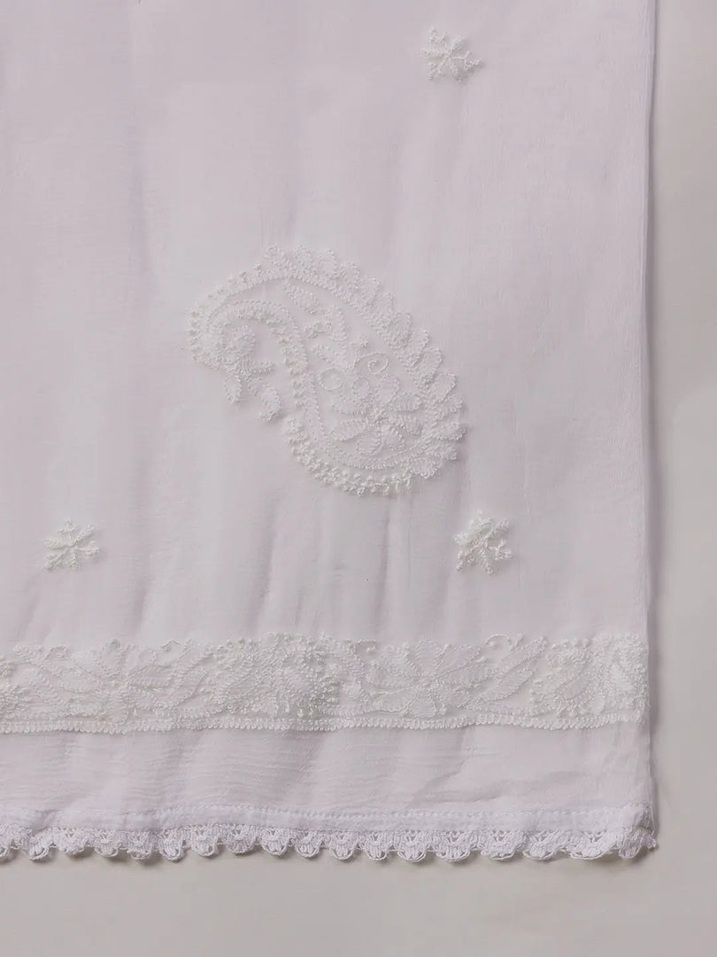 Pink mul cotton kurta with chikankari - Rakhi Apparels