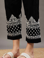 Load image into Gallery viewer, Black mul kurta with chikankari
