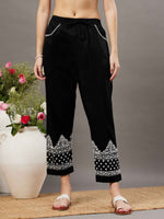 Load image into Gallery viewer, Black mul kurta with chikankari
