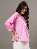 Load image into Gallery viewer, Pink chikankari cotton top
