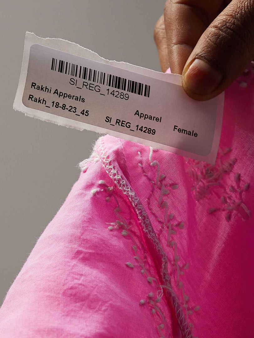Pink chikankari cotton top