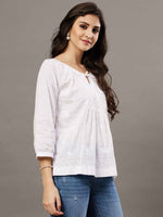 Load image into Gallery viewer, White chikankari cotton top
