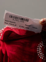 Load image into Gallery viewer, Red  cotton chikankari kurta with back ties  and palazoo set of 2 - Rakhi Apparels
