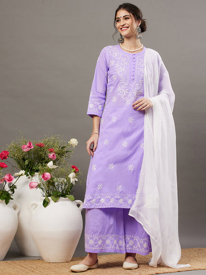 Mauve sharara set (kurta with palazoo)