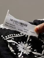 Load image into Gallery viewer, Black cotton chikankari kurta and palazzo set of 2 - Rakhi Apparels
