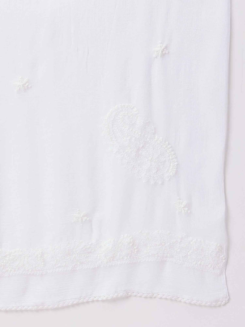 Black chikankari cotton kurta with pants set of 2