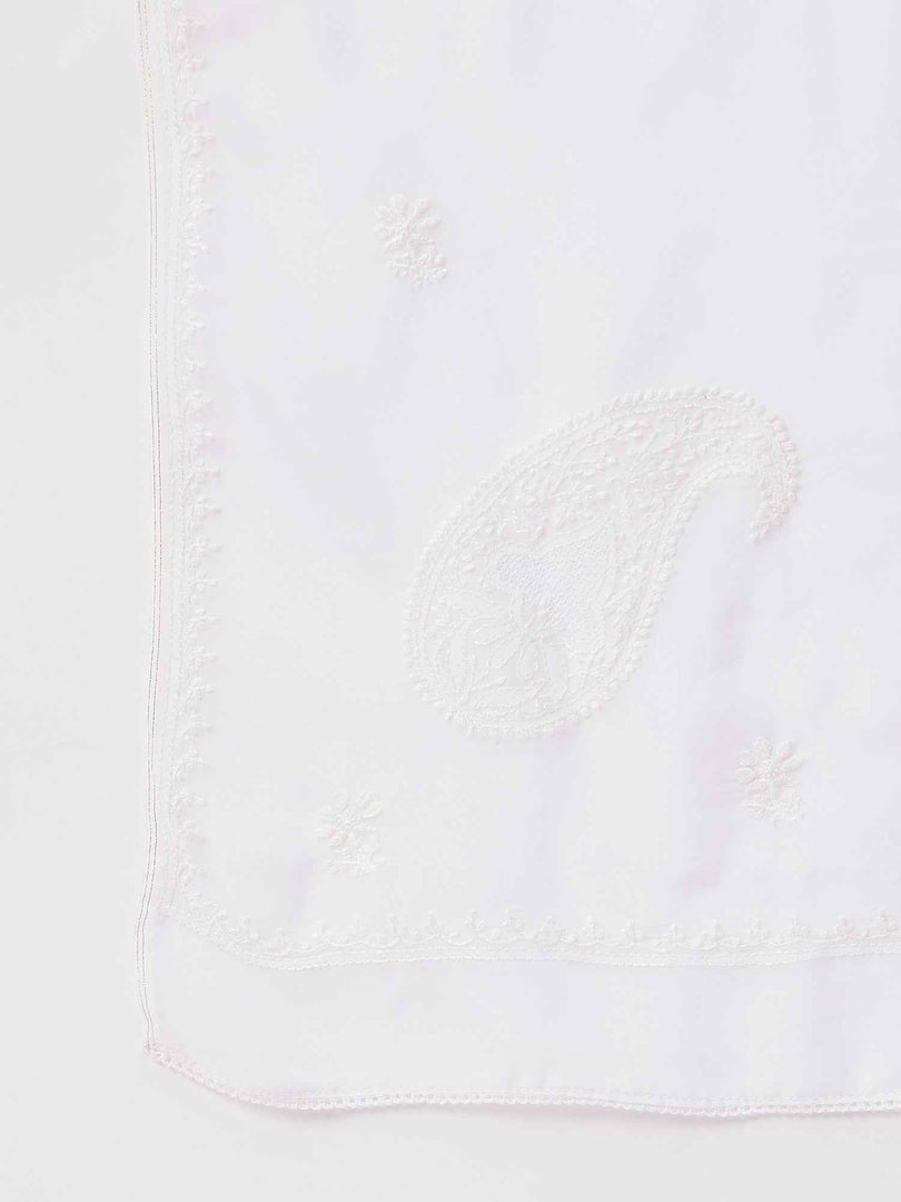 Black chikankari cotton kurta with pants set of 2