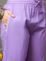 Load image into Gallery viewer, mauve coitton  cord set with chikankari set of 2
