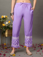 Load image into Gallery viewer, mauve coitton  cord set with chikankari set of 2

