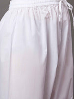 Load image into Gallery viewer, White cotton pants organza insert and chikankari
