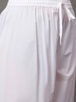 Load image into Gallery viewer, White cotton palazzo with keri and  floral pattern chikankari
