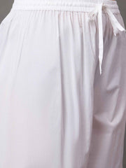 White cotton palazzo with keri and  floral pattern chikankari