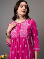 Load image into Gallery viewer, DARK PINK KURTA
