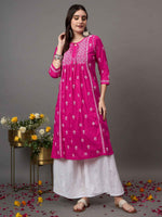 Load image into Gallery viewer, DARK PINK KURTA
