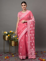 Load image into Gallery viewer, Silk organza saree with chiknakri - Rakhi Apparels
