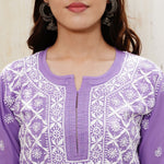 Load image into Gallery viewer, mauve cotton kurta with all over jaal
