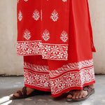 Load image into Gallery viewer, Carrot color kurt with back ties with shrarara set of 2
