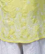 Load image into Gallery viewer, lime green cotton anrakali with waist coat - Rakhi Apparels
