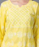 Load image into Gallery viewer, yellow cotton sharara set with chikankari set of 2 - Rakhi Apparels
