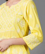 Load image into Gallery viewer, yellow cotton sharara set with chikankari set of 2 - Rakhi Apparels
