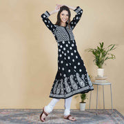 Black cotton chikankari anarkali